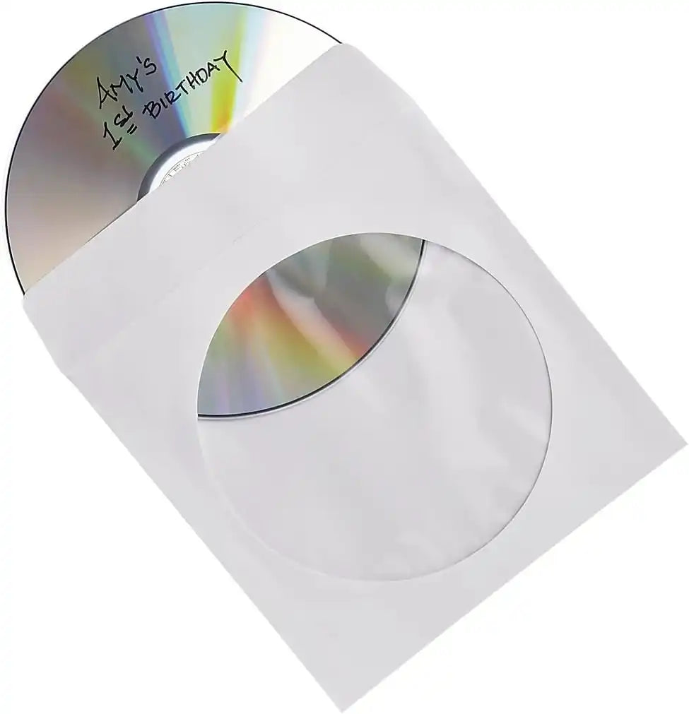Verbatim CD/DVD Paper Sleeves-with clear window 50pk