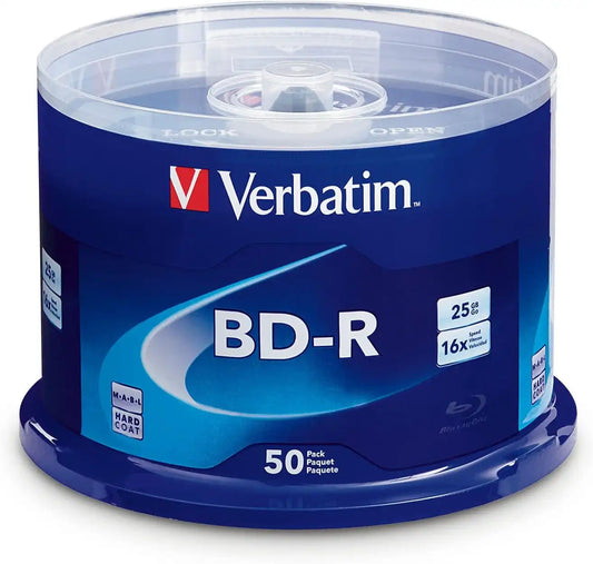 Verbatim BD-R 25GB 6X with Branded Surface - 50pk Spindle 98397