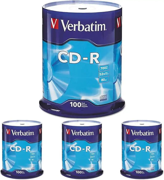 Verbatim CD-R Blank Discs 700MB 80 Minutes 52X Recordable Disc for Data and Music, Spindle, (Pack of 400)