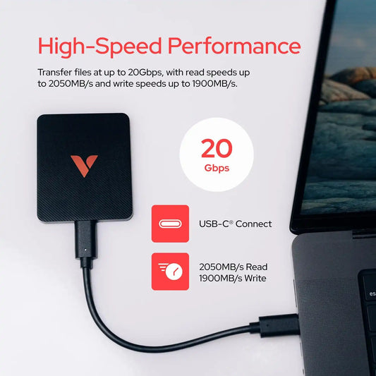Verbatim 1TB Ultra Slim Portable SSD, Up to 2050MB/s USB 3.2 Gen 2x2