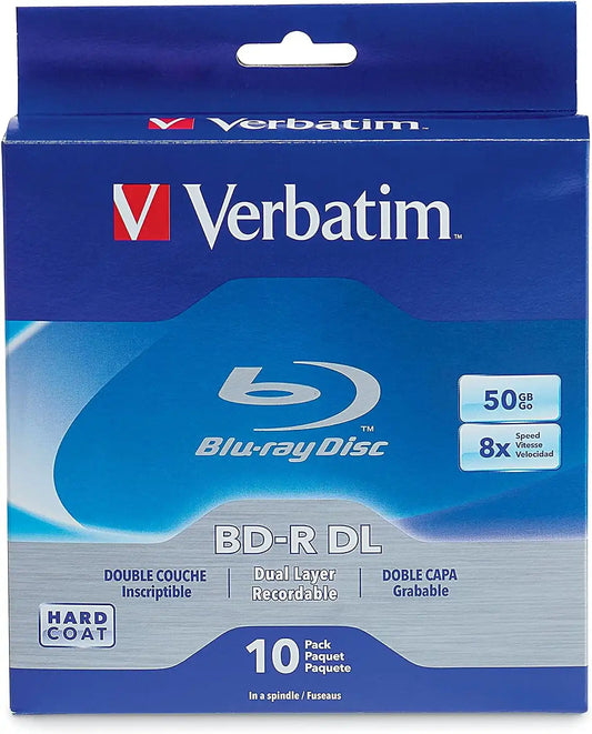 Verbatim BD-R 50GB 6X Blu-ray Recordable Media Disc - 10 Pack Spindle