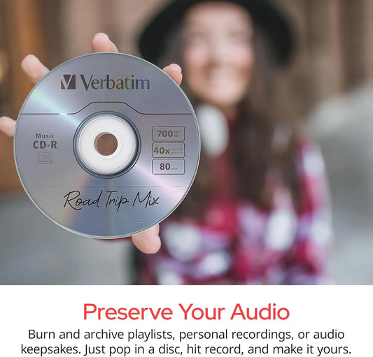 Verbatim Audio CD-R 700MB 40X Recordable Discs, 25 Pack Spindle