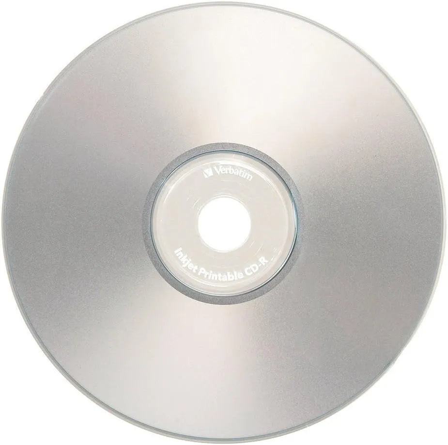 Verbatim CD-R 700MB 52X Silver Inkjet Printable Discs, 50 Pack