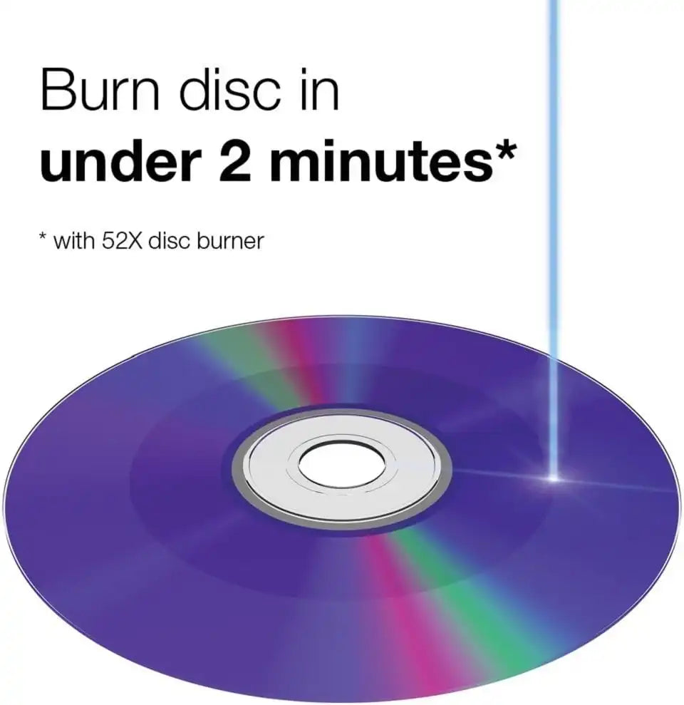 Verbatim CD-R 700MB 52X Silver Inkjet Printable Discs, 50 Pack