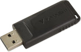 Verbatim 32GB Slider USB 2.0 Flash Drive, Retractable Thumb Drive - Black