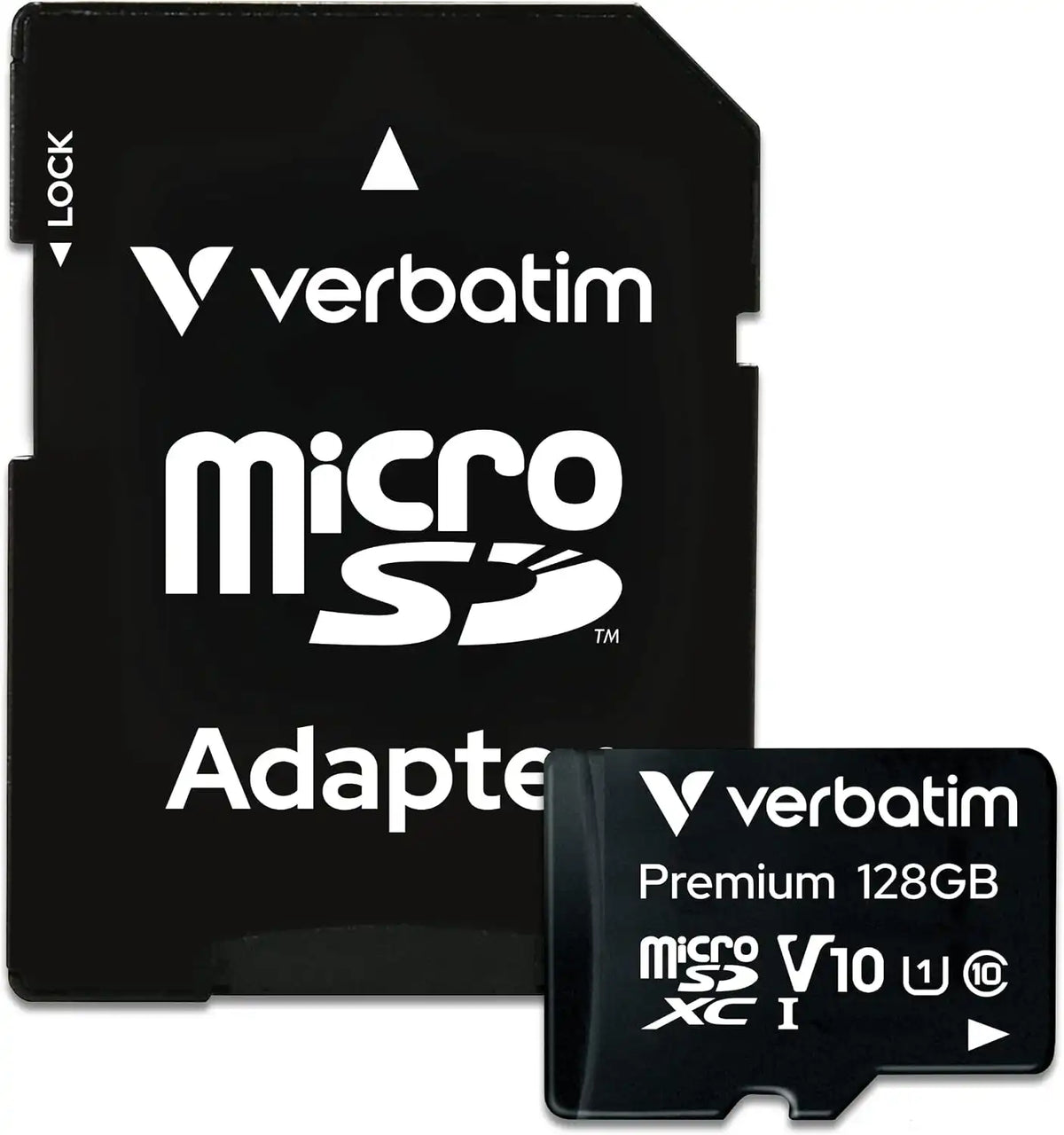 Verbatim 128GB microSDXC Memory Card with Adapter, UHS-I U1 V10, 90MB/s
