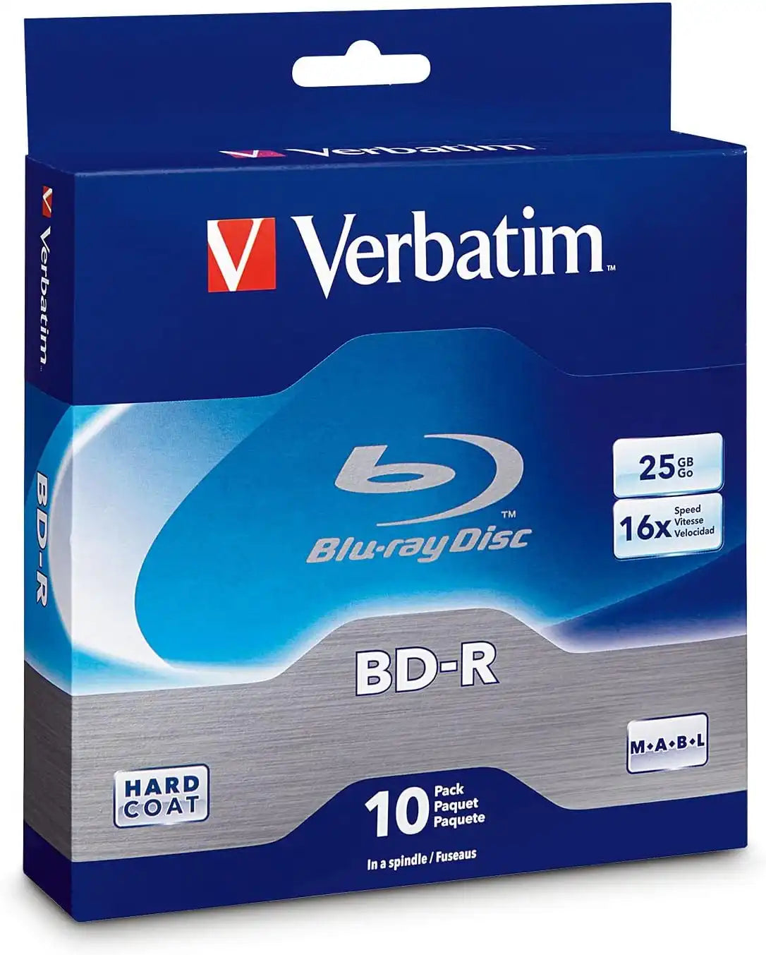 Verbatim BD-R 25GB 16X Blu-ray Recordable Media Disc - 10 Pack Spindle - 97238