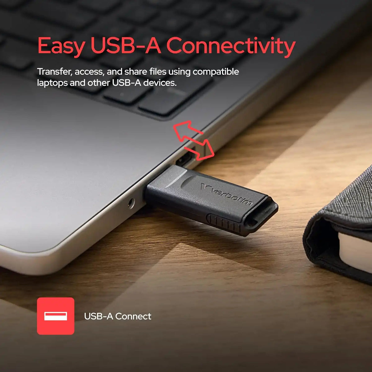 Verbatim 32GB Slider USB 2.0 Flash Drive, Retractable Thumb Drive - Black