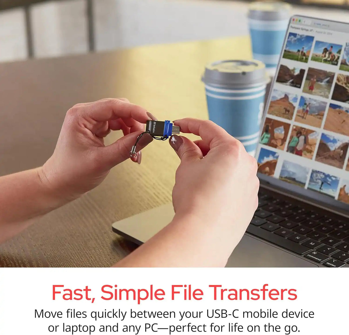 Verbatim 128GB Store ‘n’ Go Dual OTG USB 3.2 Gen 1 Flash Drive for USB-C Devices – 2 in 1 Type C Thumb Drive