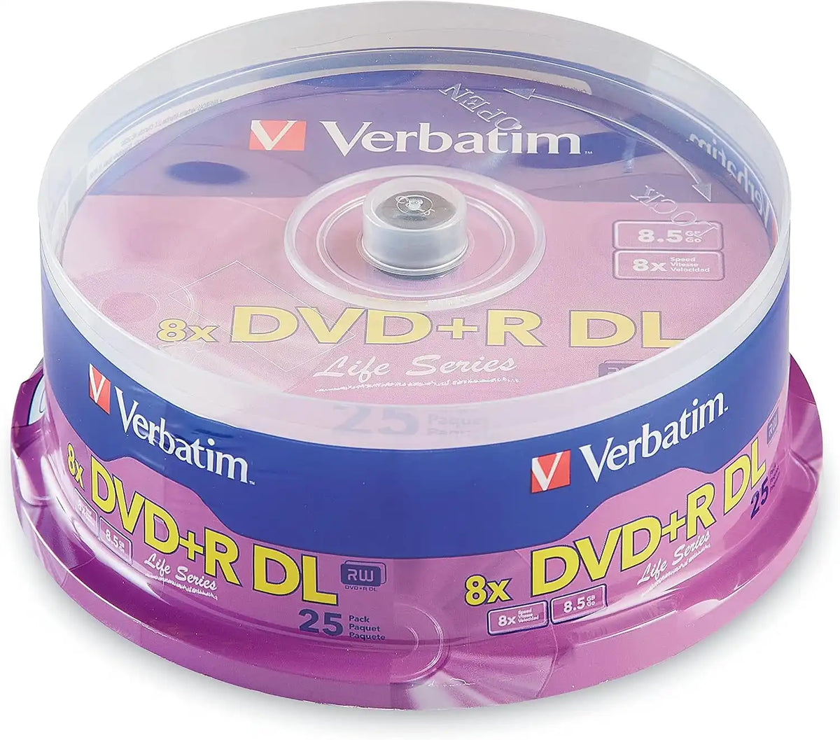 Verbatim DVD+R DL Double Layer 8.5GB 8X LifeSeries - 25pk Spindle 71122